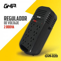 Regulador de voltaje ghia 2000va, 800w 8 contactos.