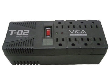 Regulador Electronico Vica, 1200va, 700w 8 Contactos Nema 5-15r, Rj11 (T-02)
