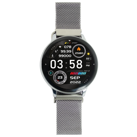 Reloj Inteligente Silver Watch Redondo 2 Correas Metal + Silicon Perfect Choice