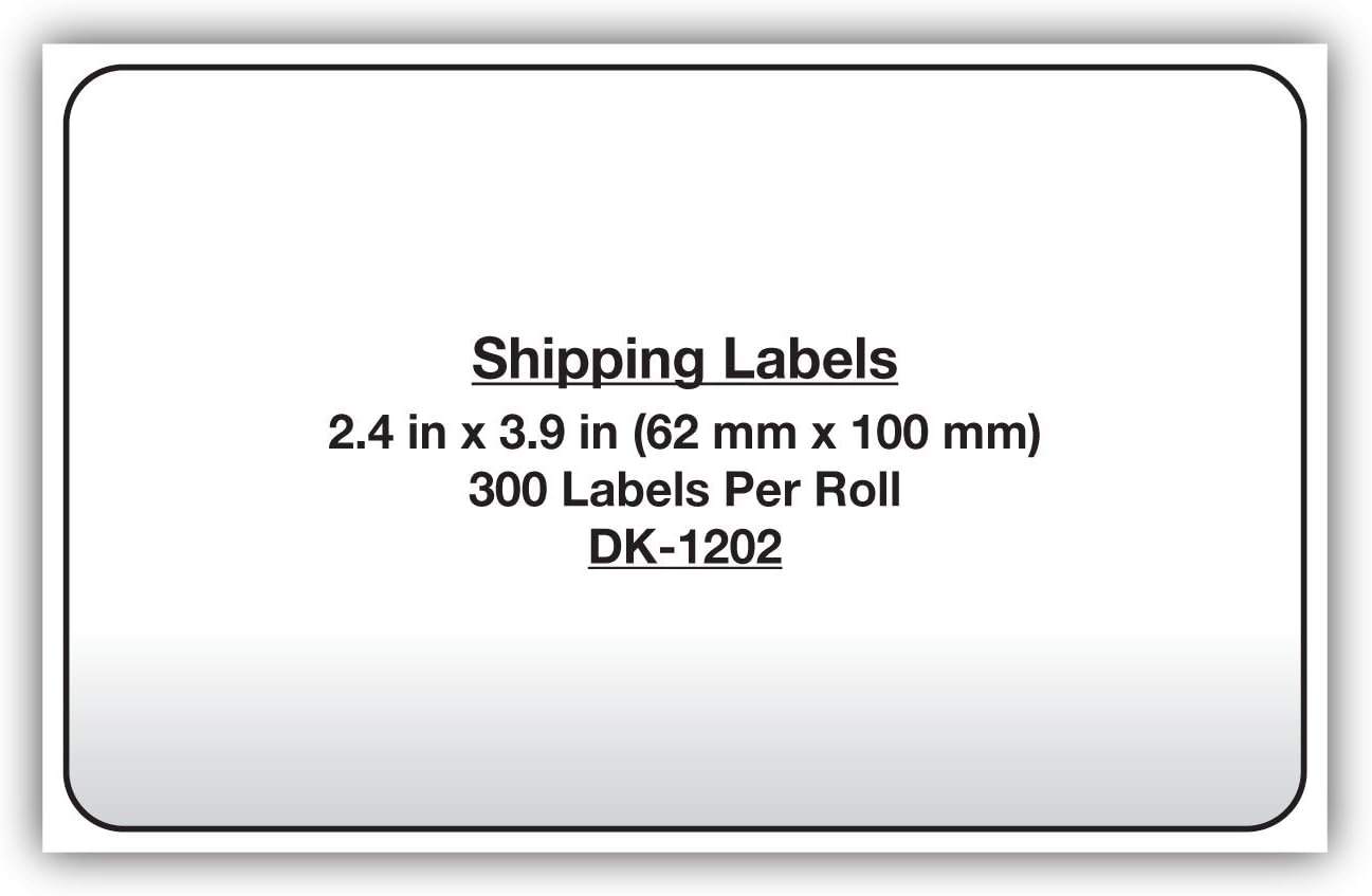 Rollo De Etiqueta Brother Dk1202 Pre-Cortada 2.4" X 3.9" (62mm X 100 M) Dk-1202