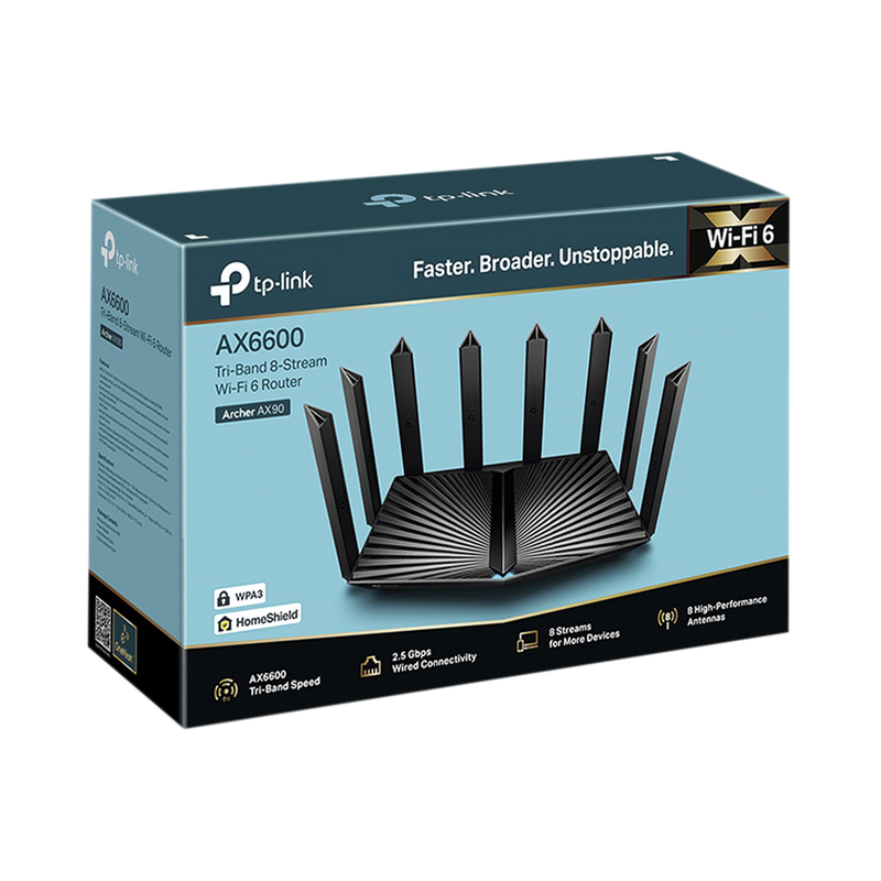 Router Gigabite Ax6600 Wi-Fi6 Tri-Banda Archer Ax90