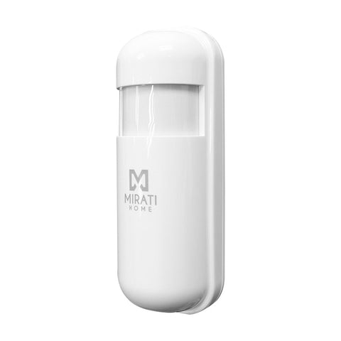 Sensor de movimiento mirati ma-02 mirati home. 12 metros de alcance, frecuencia de 433 mhz. Uso interior. Color blanco, compatible con el kit de alarma mirati ma-05