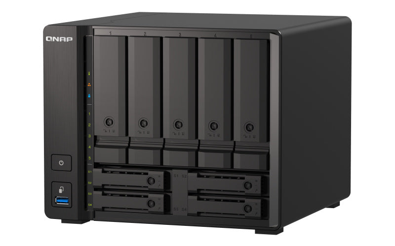 Servidor Qnap-Nas 9 Bahias,Ssd nvmeu Conectividad 10Gbe, 2,5Gbe (Ts-H973Ax-32G-Us)