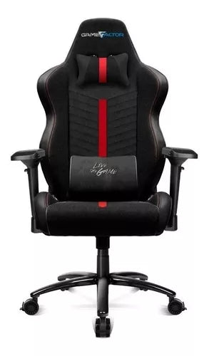 Silla Game Factor Tela Reclinable 4d, Metal Negro/Rojo Cgc601-Rd