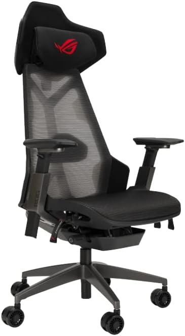 Silla Gamer Asus Sl400 Rog Destrier, Inclinación Ajustable, Soporte Lumbar Y De Cuello, Reposabrazos 3d, Color Negro