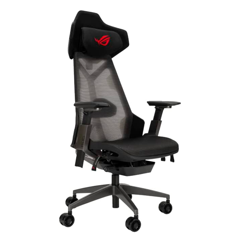 Silla Gamer Asus Sl400 Rog Destrier, Inclinación Ajustable, Soporte Lumbar Y De Cuello, Reposabrazos 3d, Color Negro