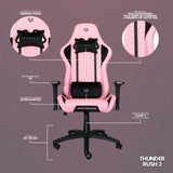 Silla Gamer Balam Rush Thunder 2 Tela 4d Pink Edition Br-932851