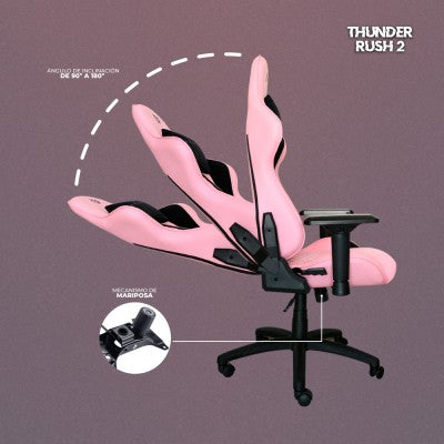 Silla Gamer Balam Rush Thunder 2 Tela 4d Pink Edition Br-932851