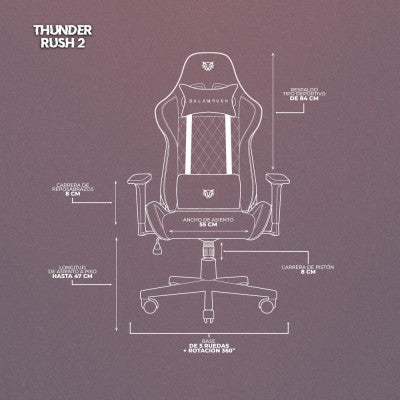 Silla Gamer Balam Rush Thunder 2 Tela 4d Pink Edition Br-932851