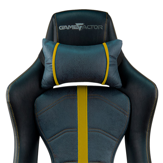 Silla Gamer GameFactor CGC650, Negro con Amarillo, Reclinable, 4D, 150Kg - CGC650-YE
