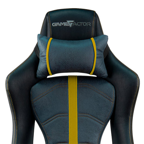 Silla Gamer GameFactor CGC650, Negro con Amarillo, Reclinable, 4D, 150Kg - CGC650-YE
