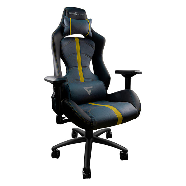 Silla Gamer GameFactor CGC650, Negro con Amarillo, Reclinable, 4D, 150Kg - CGC650-YE
