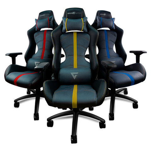 Silla Gamer GameFactor CGC650, Negro con Azul, Reclinable, 4D, 150Kg - CGC650-BL