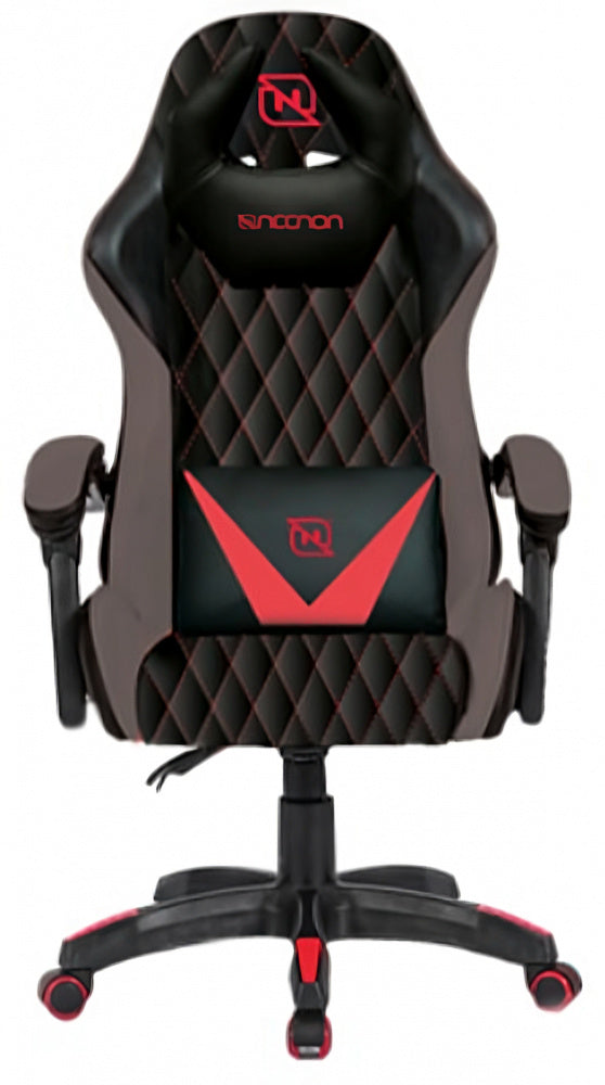 Silla Gamer Necnon Nsg-01 Negro, Gris Y Rojo Respaldo 145° Pistón Clase 4 140-150kg