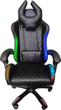 Silla Gamer Necnon Rgb Ngs-01 Cojín Lumbar Y Cabeza Negro Y Blanco - Nbsgr132rg