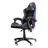 Silla Gamer Necnon Rgb Ngs-01 Cojín Lumbar Y Cabeza Negro Y Blanco - Nbsgr132rg