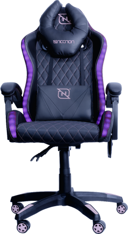 Silla Gamer Nencon Nsg-Rgb1 Foam Rgb 140-150kg Con Lumbar Y Cabeza, Negro Y Rosa