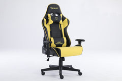 Silla Gamer Ocelot, Color Amarilla Con Negro, Descansa Brazos Ajustables,  Reclinable 90-155 Grados,  Soporta Hasta 150kg