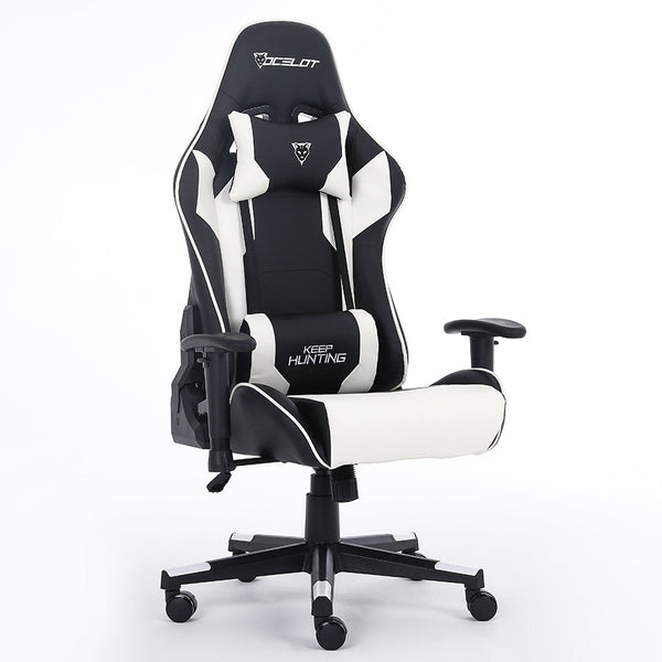 Silla Gamer OSB-04 Ocelot Blanco Con Negro Ajustables Hasta 150kg