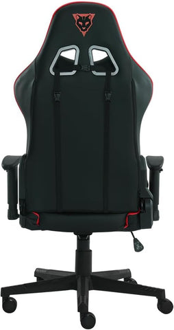 Silla Gamer OSRED-07. Base de plástico, Descansa Brazos Ajustables, Ángulo de inclinación de 155°. Incluye cojín Lumbar y Cervical. Soporta hasta 150Kg. Color Rojo y Negro.