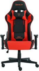 Silla Gamer OSRED-07. Base de plástico, Descansa Brazos Ajustables, Ángulo de inclinación de 155°. Incluye cojín Lumbar y Cervical. Soporta hasta 150Kg. Color Rojo y Negro.