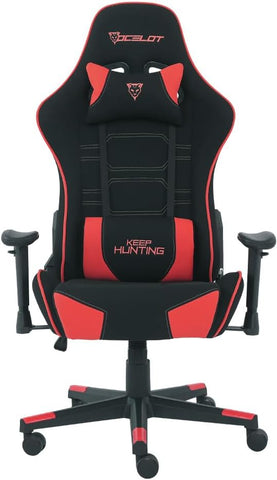 Silla Gamer OST- Savage Red. Base hidraulica, Descansa Brazos Ajustables, Inclinación de hasta 155°. Soporta hasta 150Kg. Recubrimiento de Tela. Color Rojo y Negro