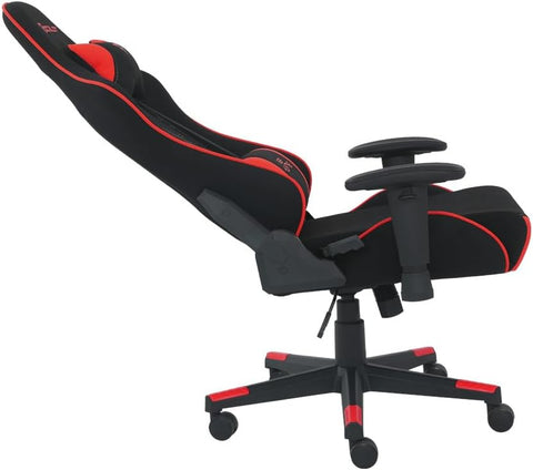 Silla Gamer OST- Savage Red. Base hidraulica, Descansa Brazos Ajustables, Inclinación de hasta 155°. Soporta hasta 150Kg. Recubrimiento de Tela. Color Rojo y Negro