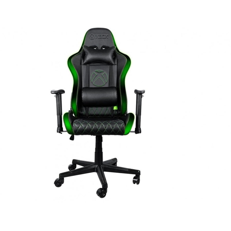 Silla Gamer Xbox By Techzone Elite Led Sx-00g5 Negro Con Verde Led Rgb