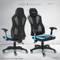 Silla Gamer Xzeal Azul Malla, Foam, 150° Giro, Ergonomico (Xzsxz30a)