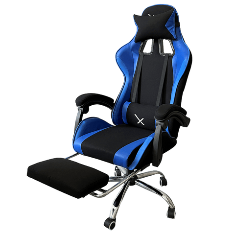Silla Gamer Xzeal Con Reposapies Color Azul (Xzsxz52a)