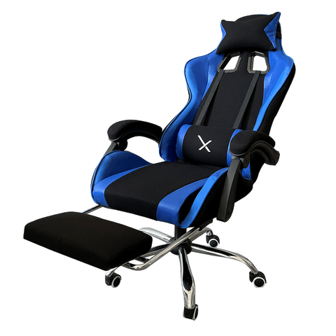 Silla Gamer Xzeal Con Reposapies Color Azul (Xzsxz52a)