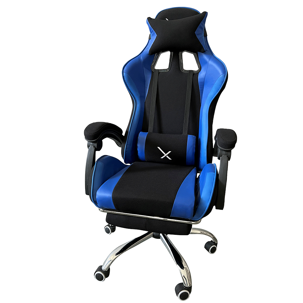 Silla Gamer Xzeal Con Reposapies Color Azul (Xzsxz52a)
