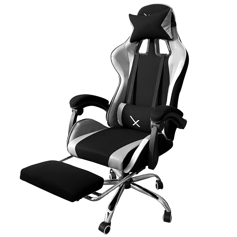 Silla Gamer Xzeal Con Reposapies Color Blanco (Xzsxz52w)