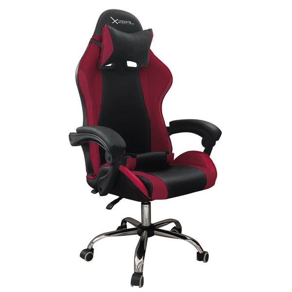 Silla Gamer Xzeal Negra Con Roja Acero, Pvc, Alto Desempeño - (Xzsxz05r)