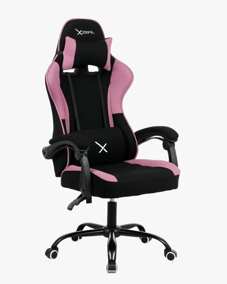 Silla Gamer Xzeal Negro Con Rosa Acero, Textil, Alto Desempeño - (Xzsxz20p)