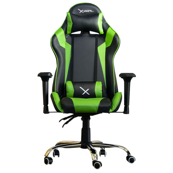 Silla Gamer Xzeal Negro Con Verde Acero, Pvc, Alto Desempeño - (Zxsxz10y)