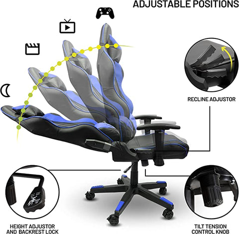 Silla Gamer Yeyian Cadira Series 1150 YSGC1150A | Negro-Azul | Hasta 150Kg