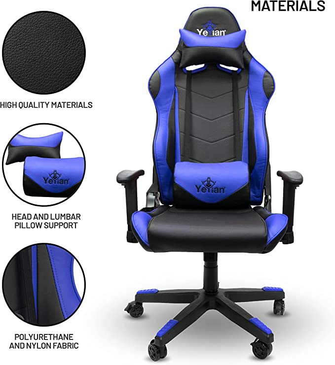 Silla Gamer Yeyian Cadira Series 1150 YSGC1150A | Negro-Azul | Hasta 150Kg