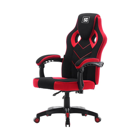 Silla Vorago Start The Game Cgc301-Rd, Tela, Reclinable, Negro con Rojo