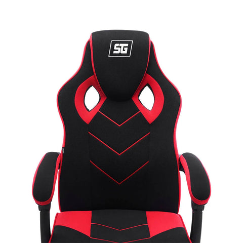 Silla Vorago Start The Game Cgc301-Rd, Tela, Reclinable, Negro con Rojo