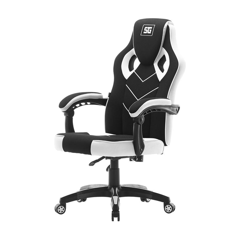 Silla Vorago Start The Game Cgc301-Wh, Tela, Reclinable, Negro con Blanco