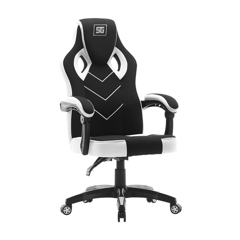 Silla Vorago Start The Game Cgc301-Wh, Tela, Reclinable, Negro con Blanco