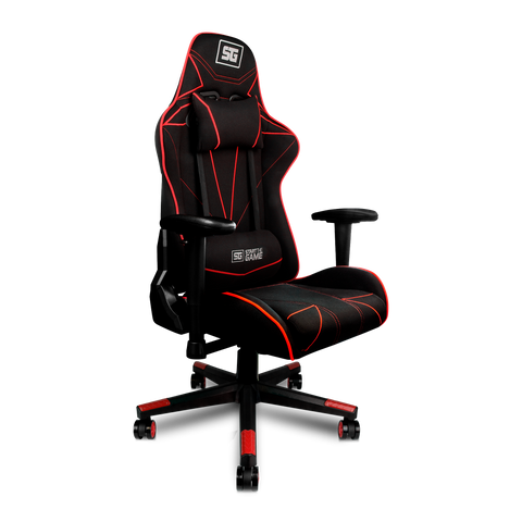 Silla Vorago Start The Game Tela Reclinable 2d Negro Con Rojo Cgc500-Rd