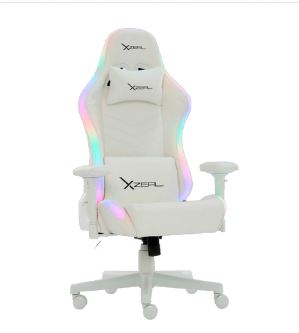 Silla Xzeal Gamer Rgb Vinil Blanco Xz15W (Xzsxz15W)