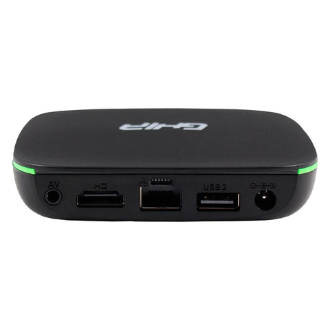 Smart Tv Box Ghia Gac-116, Quad Core, 1gb, 8gb, Lan, Wifi, Hdmi, Av, Cr, Android 6.0, Negro-Verde