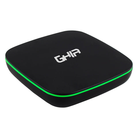 Smart Tv Box Ghia Gac-116, Quad Core, 1gb, 8gb, Lan, Wifi, Hdmi, Av, Cr, Android 6.0, Negro-Verde