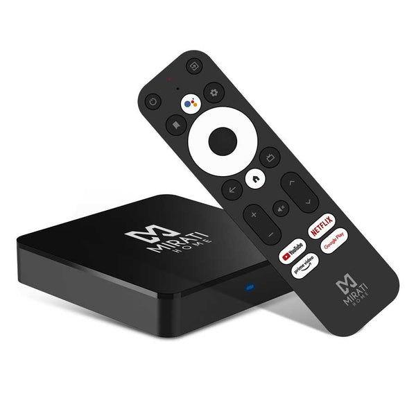 Smart tv box mtb001 mirati home. Android tv 10 certificado. 1gb, 8gb, full hd. Hdmi, usb, micro sd, wifi, rj45