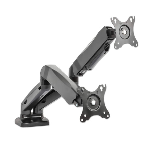 Soporte de escritorio, de aluminio, con pistón de gas, para dos monitores de 13 a 27" 462310