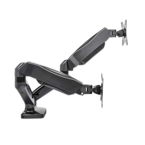 Soporte de escritorio, de aluminio, con pistón de gas, para dos monitores de 13 a 27" 462310