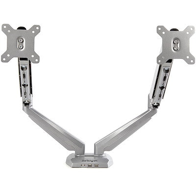 Soporte De Escritorio - Brazos Para 2 Monitores De 12 A 32 Con Hub 2x Usb 3.0 Y Audio 3.5mm - Vesa 75x75 O 100x100 - Startech.Com Modelo Armslimduos